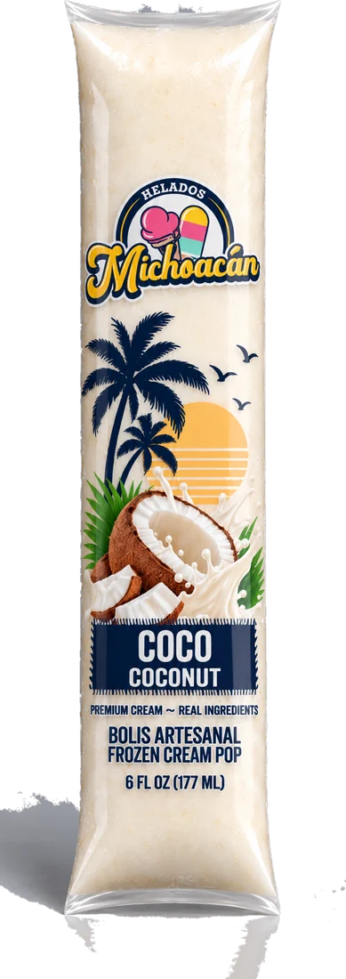 Helados Michoacán Coco (Coconut) bolis frozen cream pop