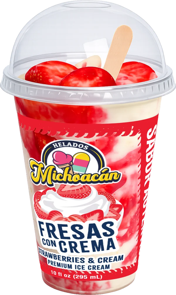 Helados Michoacán Fresas con Crema dessert cup