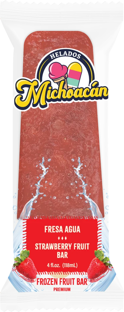 Helados Michoacán Fresa Agua (Strawberry) frozen fruit bar