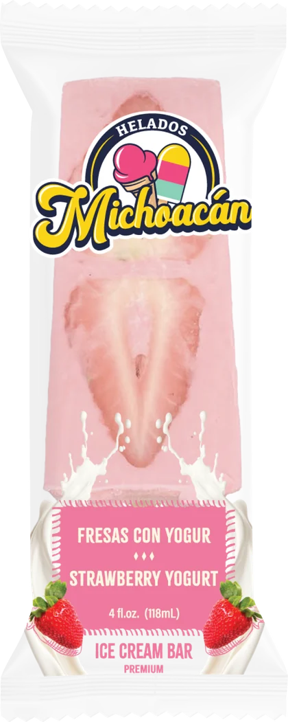 Helados Michoacán Fresas con Yogur (Strawberry Yogurt) ice cream bar
