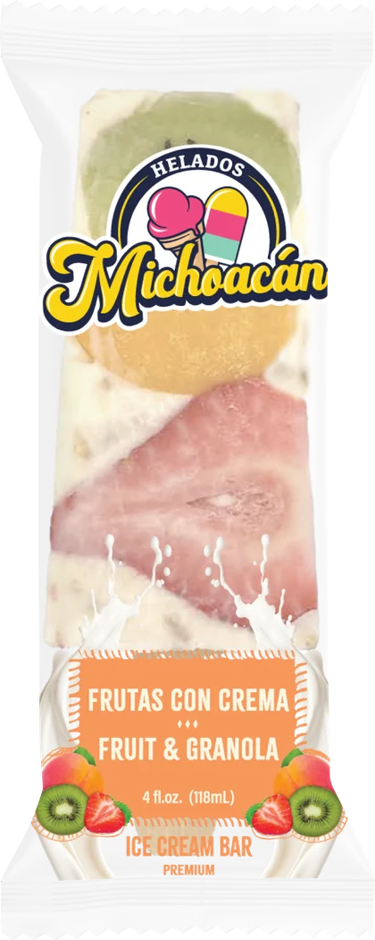 Helados Michoacán Frutas con Crema (Fruit & Granola) ice cream bar